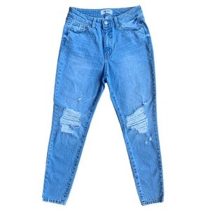 WAX High Waist High Rise Distressed Jeans